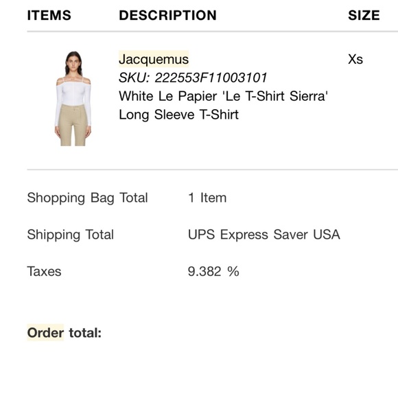 Jacquemus off shoulder top xs